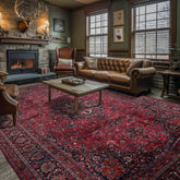 Palace Hand Knotted 100% Wool Mashad Traditional 200 KPSI Oriental Area Rug Burgundy, Plum Color